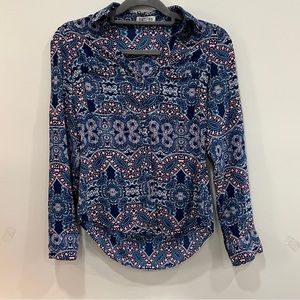 COPY - Express Portofino Shirt Womens XXS Button Front Long Roll sleeve